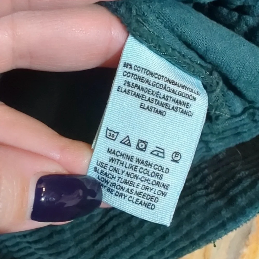 Free People Green Corduroy Jacket with Rust Accent - Picture 9 of 14
